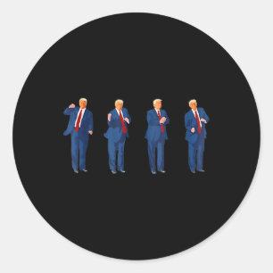 Trump Dance 4th Of July Trump 2025  Classic Round Sticker