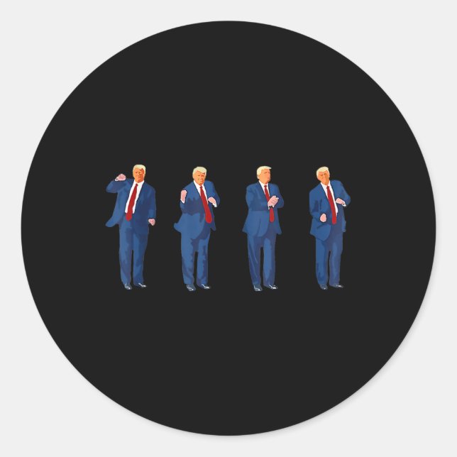 Trump Dance 4th Of July Trump 2025  Classic Round Sticker (Front)