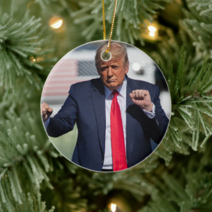 Trump Dance Funny Ceramic Tree Decoration