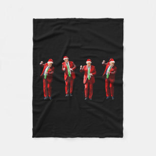 Trump Dance Santa Claus Christmas Xmas Pyjamas Hol Fleece Blanket