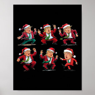 Trump Dance Santa Claus Christmas Xmas Pyjamas Hol Poster