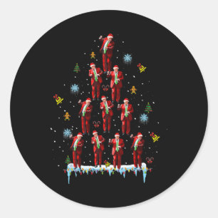 Trump Dance Santa Claus Tree Christmas Xmas Pajama Classic Round Sticker