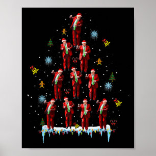 Trump Dance Santa Claus Tree Christmas Xmas Pajama Poster