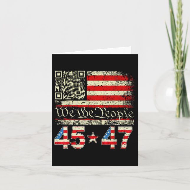 Trump Dance Troll Qr Funny Trump Dance Code Retro  Card (Front)