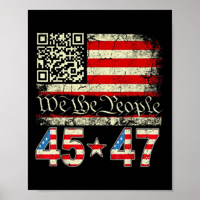 Trump Dance Troll Qr Funny Trump Dance Code Retro  Poster (Front)