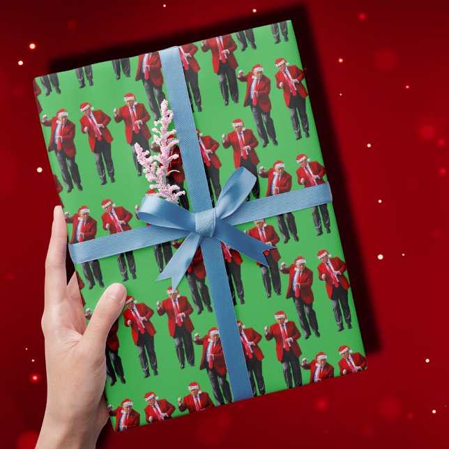 Trump Dance | Trump Santa Hat Claus Dance Wrapping Paper (Creator Uploaded)