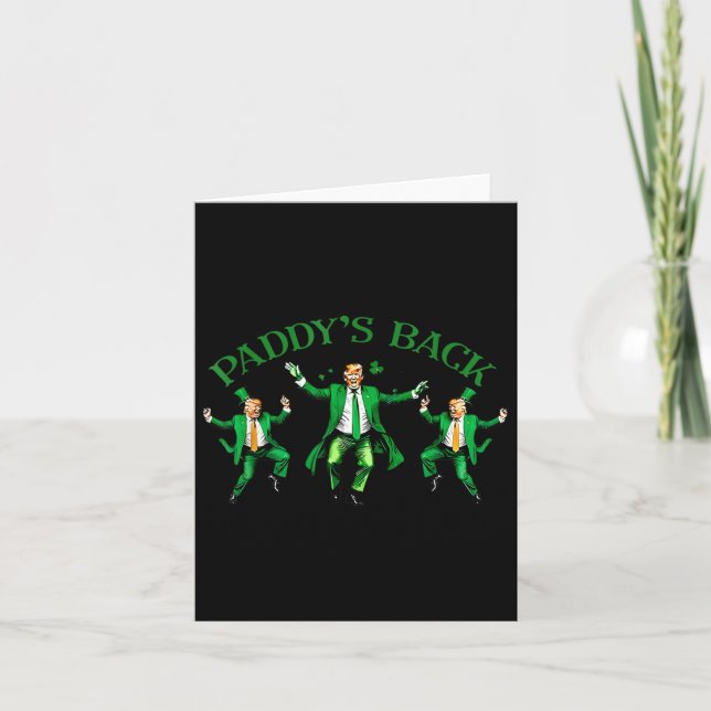 Trump Dancing Funny St Patricks Day Drinking Paddy Card (Front)
