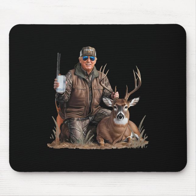 Trump Deer Hunting Donald Trump Old School Camoufl Mouse Mat (Front)