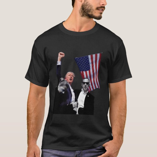 Trump Defiant Victory July 13th 2024 Rise Up Ameri T-Shirt (Front)