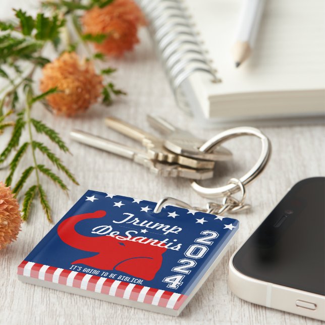 TRUMP DESANTIS 2024 BIBLICAL KEY RING (Front Right)