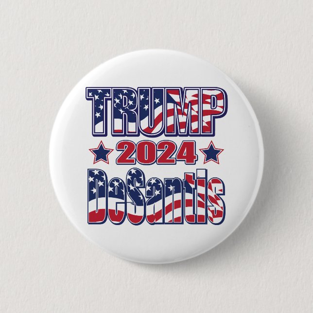 Trump-DeSantis 6 Cm Round Badge (Front)
