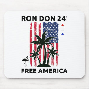 Trump Desantis Ron Don 24' American Flag Flamingo Mouse Mat
