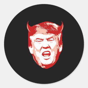 Trump Devil Head - Anti-Trump - Classic Round Sticker