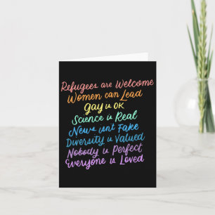 Trump Diversity Science Refugees Love Womens Right Card