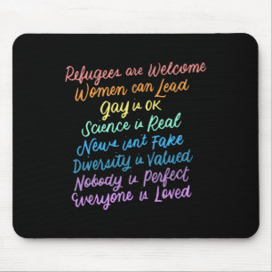 Trump Diversity Science Refugees Love Womens Right Mouse Mat