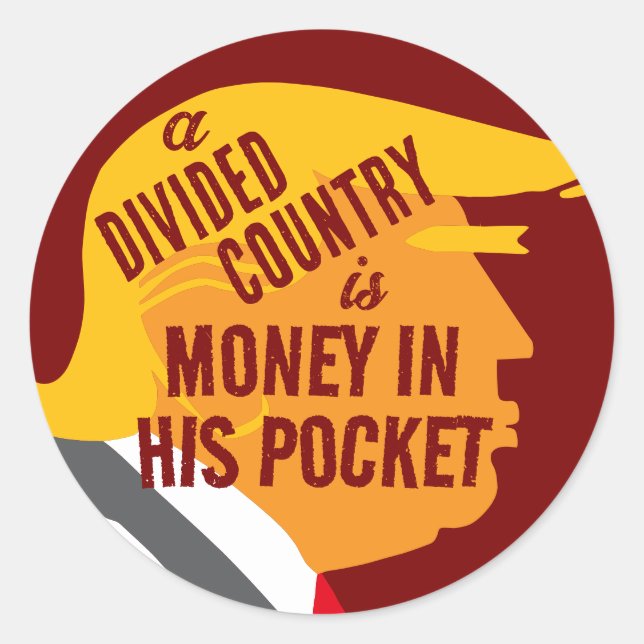 Trump Divides The Country Classic Round Sticker (Front)