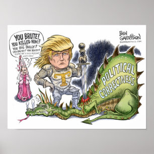 Trump dragon slayer 16" x 12",Poster Paper (Matte) Poster