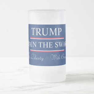 Trump Drain the Swamp! Frosted Glass Beer Mug