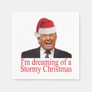 Trump, Dreaming of a Stormy Christmas Napkin