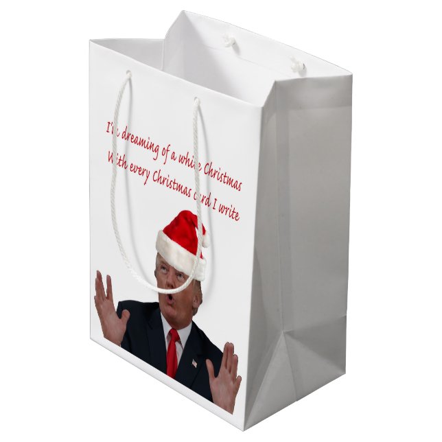 Trump, Dreaming of a White Christmas Medium Gift Bag (Back Angled)