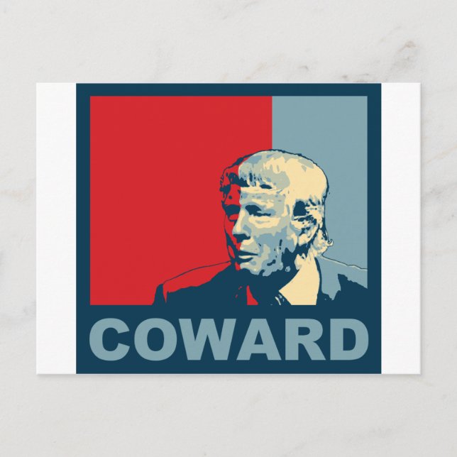 Trump/Drumpf: Coward (Hope colours) Postcard (Front)