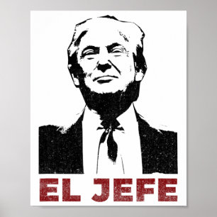 Trump El Jefe Cinco De Mayo Vintage Men Women Kids Poster