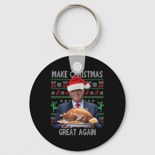 Trump Election Merry Ugly Christmas Holiday Santa  Key Ring