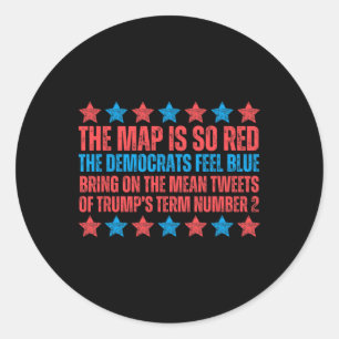 Trump Election Poem Red Map Valentine Inauguration Classic Round Sticker