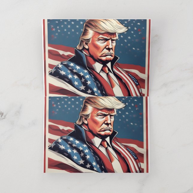 Trump Epic American Flag Greeting Card (Inside Laydown)
