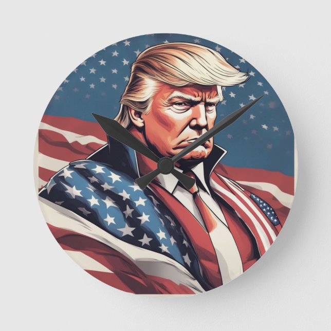 Trump Epic American Flag Wall Clock (Front)
