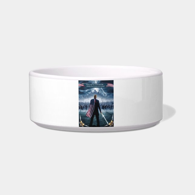 Trump Epic Warrior Pet Bandanna Bowl (Front)