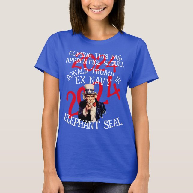 Trump Ex Navy Elephant Seal Cage Fighting Pendejo T-Shirt (Front)