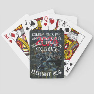 Trump Ex Navy Elephant Seal Cage Fighting Playing Cards