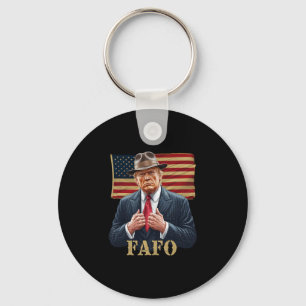 Trump Fafo F Around Find Out Us Flag Vintage 1 Key Ring