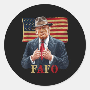 Trump Fafo F Around Find Out Us Flag Vintage _2  Classic Round Sticker