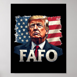 Trump Fafo Find Out Us Flag Vintage  Poster
