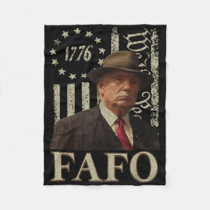 Trump Fafo, Funny Fafo Trump American Flag Fleece Blanket