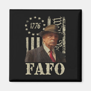 Trump Fafo, Retro Fafo Trump American Flag Magnet