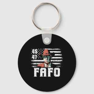 Trump Fafo Us Flag Funny Trump 4th Of July  Key Ring