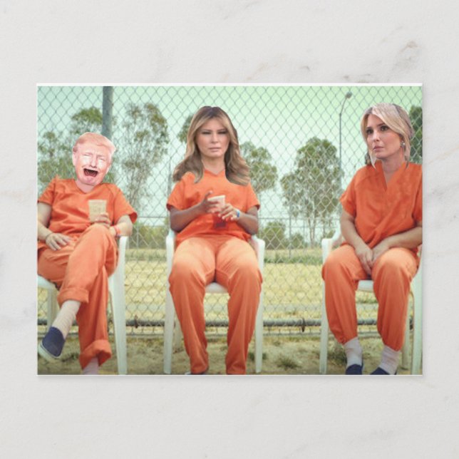 Trump Family in Jail Postcard (Front)