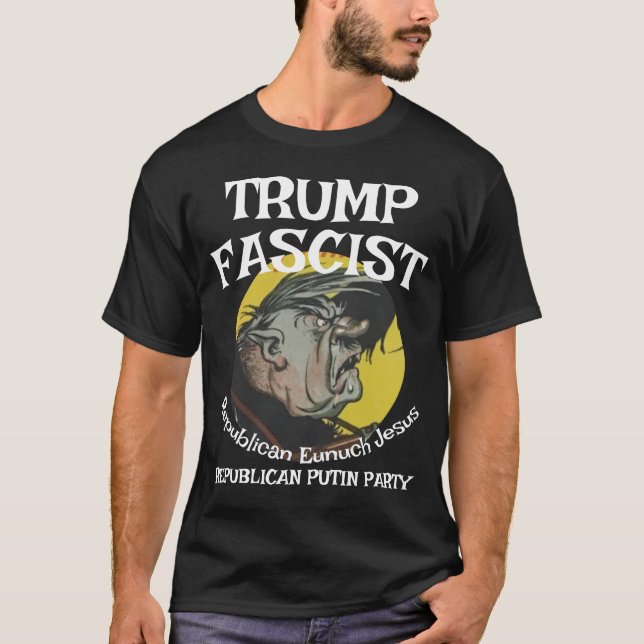 Trump Fascist Messiah Saviour Republican Jesus T-Shirt (Front)
