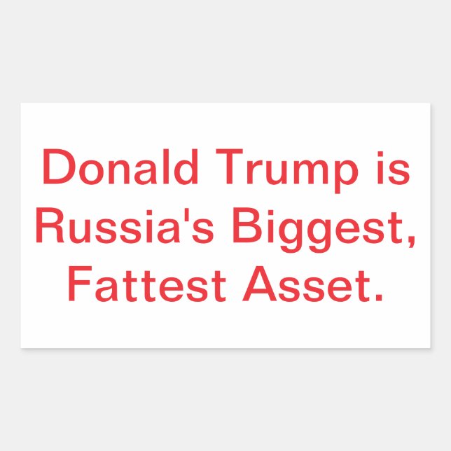 Trump Fat Russian Asset Jeff Hankamer Artjunkhaus Rectangular Sticker (Front)