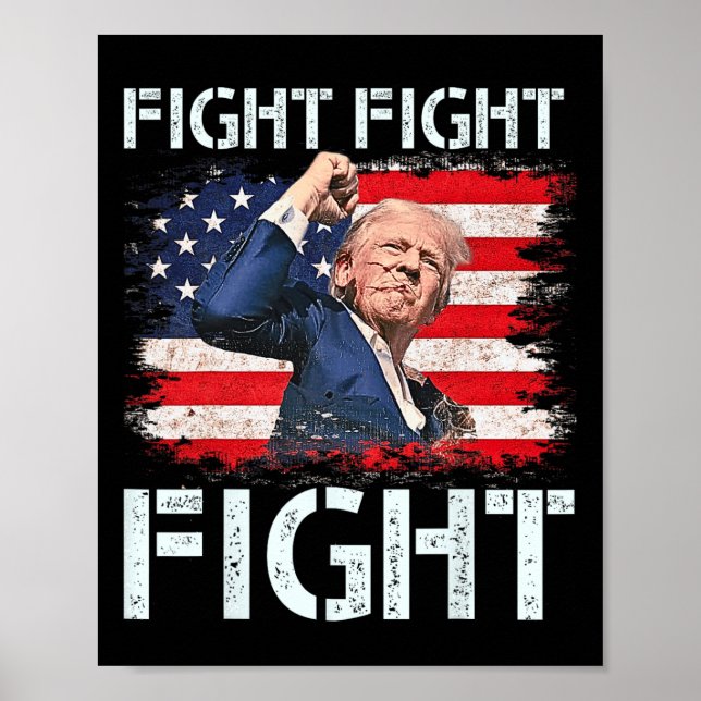 Trump Fight Fight Fight Trump Signals To Americans Poster (Front)