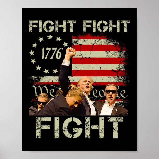 Trump Fight Fight Fight Trump Signals To Americans Poster (Front)