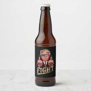 Trump Fight US Election Retro Vintage Beer Bottle Label