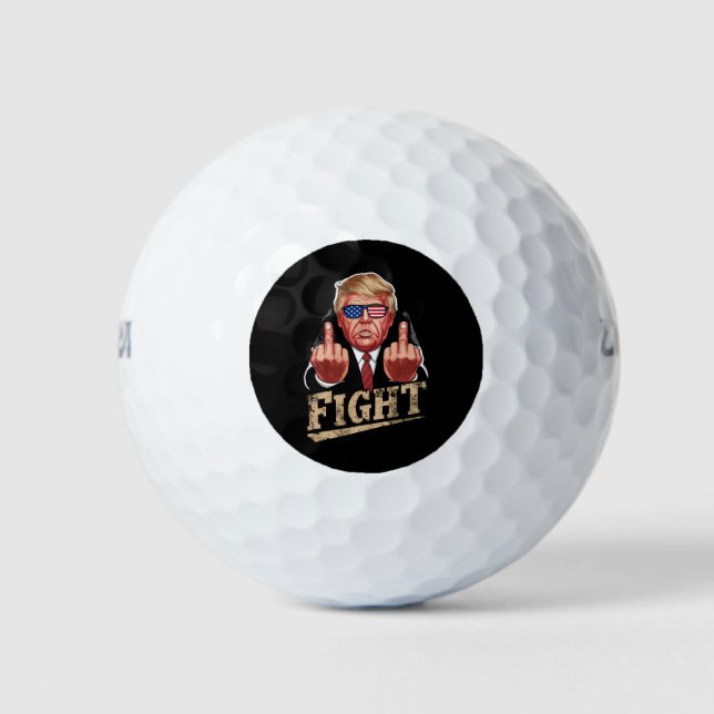 Trump Fight US Election Retro Vintage Golf Balls (Front)