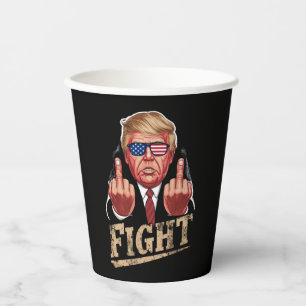 Trump Fight US Election Retro Vintage Paper Cups