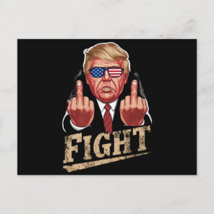 Trump Fight US Election Retro Vintage Postcard