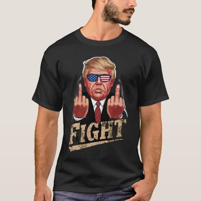 Trump Fight US Election Retro Vintage T-Shirt (Front)
