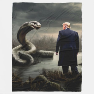 TRUMP FIGHTS the SNAKES in the SWAMP Fleece Blanket